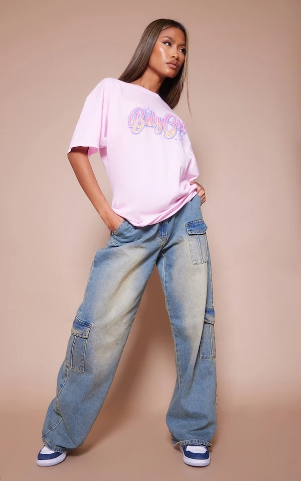 T-shirt Rose Tendre Imprimé Graffiti Slogan Babygirl 5 T-shirt Rose Tendre Imprimé Graffiti Slogan Babygirl – Image 3