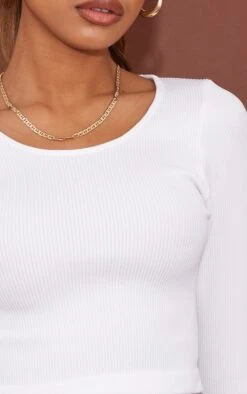 Crop Top Manches Longues Structuré Côtelé Blanc Détail Contours -Logic || Zero Soldes Magasin 6617fbe2e3048dc8c98a8a65393aead3a13d2c94 cmv3169 4
