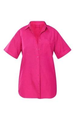 Chemise Oversize Effet Lin Rose Vif à Manches Courtes -Logic || Zero Soldes Magasin 664e2b23ca7c2d3fab42ff8262f0eb029f810b3a cne4396 5