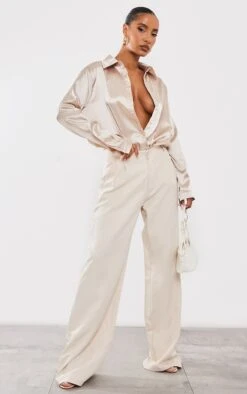 Chemise Satinée Champagne Boutonnée Devant -Logic || Zero Soldes Magasin 69319ab57fcd5f34a1484ef474c68a7a3e9a84b6 clu6892 3