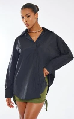 Chemise Style Parachute Oversize Noire à Manches Longues -Logic || Zero Soldes Magasin 6a9924ce5c402a8db35ee756421c1f66fdb7aa45 cnb4022 3