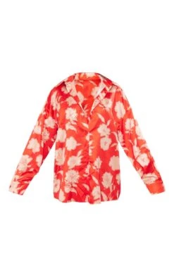 Chemise Satinée Orange Fleurie Oversize à Manches Longues -Logic || Zero Soldes Magasin 6bdf1acd1428a1e9f3f6779108c3dafe17b6d237 cne4410 5