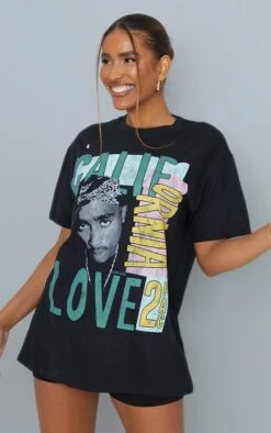 Bravado T-shirt Noir Imprimé Tupac Cali Love
