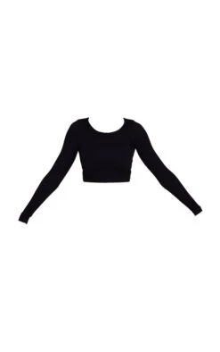 Crop Top Manches Longues Structuré Côtelé Noir Détail Contours -Logic || Zero Soldes Magasin 6c2dd47b28150b43d90612a990d33675e37e7258 cmv3165 5