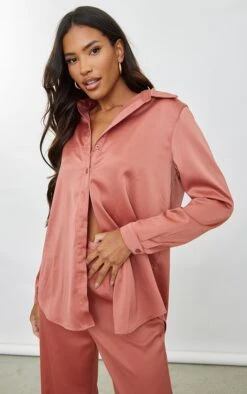 Chemise Oversize Satinée Argile