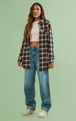 Chemise Oversize Chocolat à Carreaux Et Poches -Logic || Zero Soldes Magasin 6d124441792fbb87ccb25f7beedac526f3594898 cmf4313 3