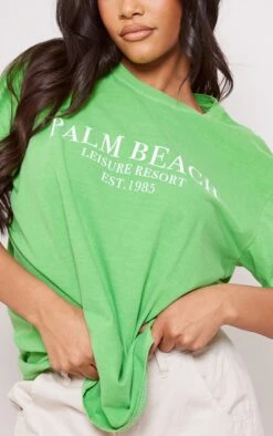 T-shirt Vert Vif Délavé Imprimé Palm Beach 10 T-shirt Vert Vif Délavé Imprimé Palm Beach -Logic || Zero Soldes Magasin 6ed4055702f4570f4a7d1021ab5951989dfbbc9b cne9057 4