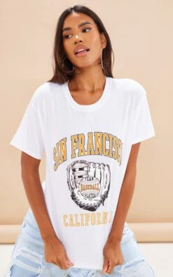 T-shirt Blanc Ă Slogan San Francisco
