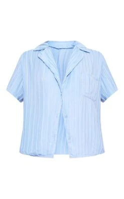 Chemise Oversize Bleu Clair En Mousseline De Soie Plissée à Manches Courtes -Logic || Zero Soldes Magasin 7058e7d54fa3c4cd92af6de1caf329354f6c89f7 cmy1365 5