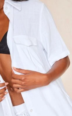 Chemise En Effet Lin Blanc à Poches Et Manches Courtes -Logic || Zero Soldes Magasin 70b1e4d8aaeee6c0b5ee66bd9db8d0fc4388b350 cne4303 4