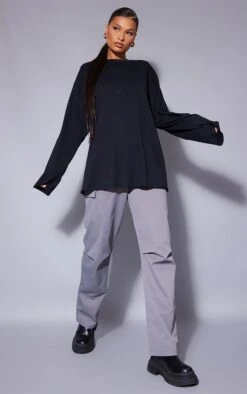 T-shirt Oversize Style Boyfriend En Coton Biologique Noir à Manches Longues -Logic || Zero Soldes Magasin 71c2c90c6b7c8a8784b55bb1018180f8f6ee288e cms8158 3