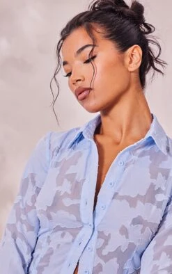 Chemise Ajustée Bleu Ciel à Fleurs Texturées 10 Chemise Ajustée Bleu Ciel à Fleurs Texturées -Logic || Zero Soldes Magasin 729c4de1c2be635a314c5345f8ba2df3239ec581 cne5823 4