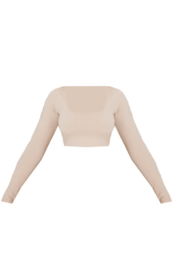 PRETTYLITTLETHING Crop Top Manches Longues En Coton Gris Pierre à Badge 7 PRETTYLITTLETHING Crop Top Manches Longues En Coton Gris Pierre à Badge – Image 5