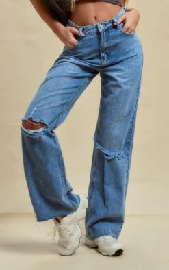 Jean Droit Déchiré Bleu Clair Délavé à Taille Haute -Logic || Zero Soldes Magasin 73b7fd7c0aaf8e40effa0ddd7a429efc75c5029b cne0841 2