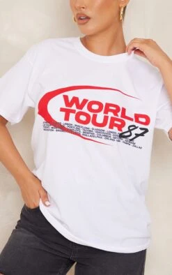 T-shirt Blanc Imprimé World Tour 87 -Logic || Zero Soldes Magasin 73dd6d202cf46bc6fd6f036b0837465f34dd6748 cne9085 4