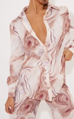 Chemise Oversize Marron à Imprimé Marbre -Logic || Zero Soldes Magasin 77a4783fffc332f9d0432858f2660b91e2c5b505 cmw2233 4