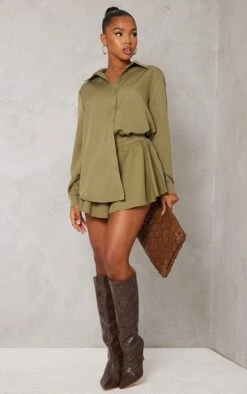 Chemise Manches Longues Kaki Oversize -Logic || Zero Soldes Magasin 7958dc1a67d27f1acddd4faab8f5cff69d39eacc cna7015 3