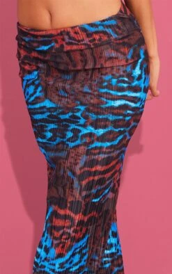 Jupe Longue Plissée Bleue Imprimé Léopard -Logic || Zero Soldes Magasin 7b44e048143ab1cde420a72dd4ad42c958530f0e cna2214 4