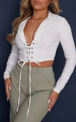 Chemise Tissée Stretch Blanc Cassé à Lacets -Logic || Zero Soldes Magasin 7e52df2fbb1faa4c889105cbe11489b107372de1 cnc8938 4