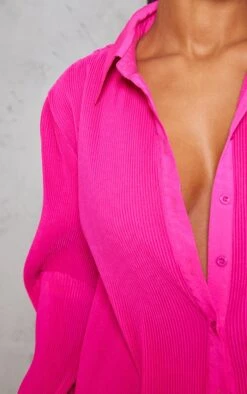 Chemise Oversize Rose Vif Plissée à Boutons Devant -Logic || Zero Soldes Magasin 7f05454ba8c1c1d052e18b8af671f3ebb8b7bb16 cmv5073 4