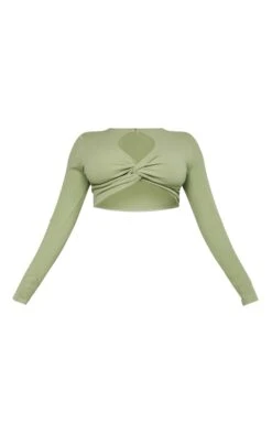 Crop Top Texturé Côtelé Kaki Torsadé à Manches Longues Et Découpe Goutte D'eau -Logic || Zero Soldes Magasin 80cf4e37b1c604f249984c1e84149a2dcca2e712 cnc9205 5