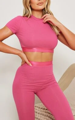 T-shirt Court De Pyjama En Jersey Rose Vif à Bande élastique -Logic || Zero Soldes Magasin 8191e7de16fa4554c1e930417bd488d5820b7376 cna3174 4