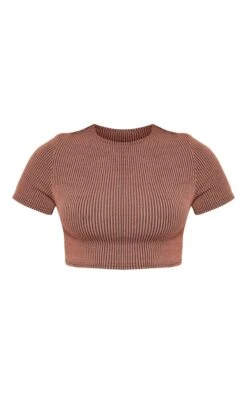 Logic Crop Top Côtelé Chocolat à Deux Tons Et Manches Courtes -Logic || Zero Soldes Magasin 819de43c758adf0939d8a91954643bdf850fbd38 cnb2325 5
