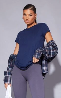 T-shirt Ajusté Basique Bleu Marine En Coton Biologique -Logic || Zero Soldes Magasin 8334e760650d0522c9a316ed5406e74277d74c3e cms8176 3