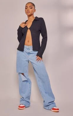 Chemise Texturée Noire à Bouton Et Manches Longues -Logic || Zero Soldes Magasin 85765e9602a929f438585b993f5ff96051f5818d cne5908 3