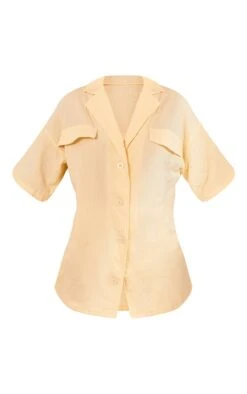 Chemise Oversize Jaune Pastel En Maille Tissée à Manches Courtes Détail Poches -Logic || Zero Soldes Magasin 8586a2c92add137a141a5b7f4480dd4472042584 cmr7735 5