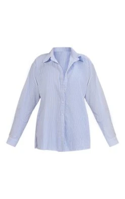Chemise Oversize Boutonnée En Maille Tissée Bleue à Fines Rayures -Logic || Zero Soldes Magasin 91090f1b8be5dd0b36f67d7e9c77cbda283192e3 cnd3939 5
