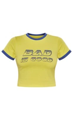 T-shirt Court Ajusté Jaune à Imprimé Bad Is Good -Logic || Zero Soldes Magasin 94563bef97376f69d089abfd43781b4dd2e8a9e5 cne5992 5