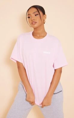 T-shirt Rose à Slogan "Monaco" Imprimé