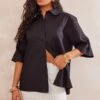 Chemise Oversize En Effet Lin Noir à Manches Courtes -Logic || Zero Soldes Magasin 9664ec32a52a43502c2c2c9e233dc1fa6904df2a cnd6047 1
