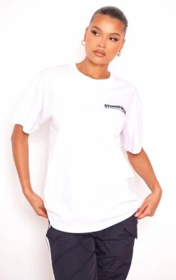 T-shirt Blanc à Imprimé Studio Mode