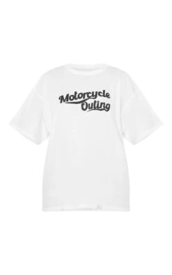 T-shirt Oversize Blanc Imprimé Motorcycle Outing -Logic || Zero Soldes Magasin 98194b0983d72722f3c183dd6fffe4063dfc1e97 cnf2886 5