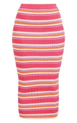 Jupe Longue En Maille Tricot Côtelée à Rayures Multicolores -Logic || Zero Soldes Magasin 9bd24b5dace8684e81426a16e45e6a7f35575ab2 cnd6856 5