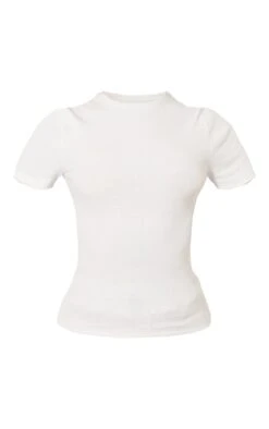 T-shirt Blanc Côtelé à Manches Courtes -Logic || Zero Soldes Magasin 9dd5b2fe589c65e55a56e97b0d56a92de0090a88 cmw5033 5