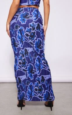 Jupe Longue Plissée Bleue Imprimée -Logic || Zero Soldes Magasin a11e6438895f341fee0c76fa552e7e18f657c2ad cnb2383 3