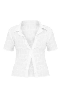 Chemise Tissée Blanche Texturée à Manches Courtes -Logic || Zero Soldes Magasin a3201b0acbba5839173f66deb1041b179d3620d6 cmy3791 5