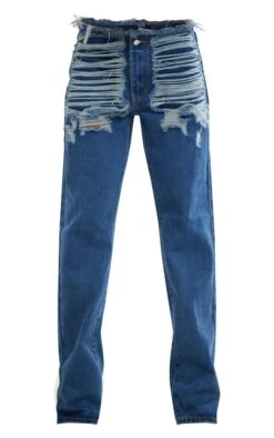Jean Droit Indigo Taille Basse Déchiré Sur Les Cuisses -Logic || Zero Soldes Magasin a366d57ee164cd95699432e5161d2c4465659fea cnb8516 5