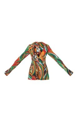 Chemise Ajustée En Mousseline De Soie Multicolore Imprimé Abstrait -Logic || Zero Soldes Magasin a4515b38ff741c57677a386cdb7a3d95218540da CMW1254 5