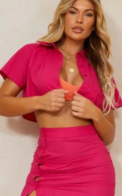 Chemise Courte Rose Vif à Poche Et épaules Carrées -Logic || Zero Soldes Magasin a7fdaefe3d456eec1d0805747589a7a736effd64 cmy1263 4