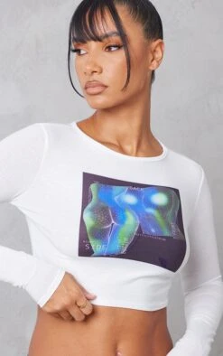 Logic T-shirt Blanc Imprimé Corps à Manches Longues -Logic || Zero Soldes Magasin a9c326008ea673313f2463c60db2c420f5ff4804 cnb9015 4