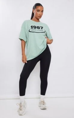 T-shirt Sauge Délavé Imprimé 1987 Sports Academy -Logic || Zero Soldes Magasin accc10a07e780269ecc52df1b342793846217306 cnf0944 3