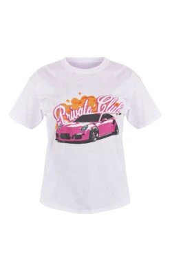 T-shirt Blanc Imprimé Private Club Car -Logic || Zero Soldes Magasin aea6fc6239bacc1349560be6b6903661fa105ad1 cne3415 5