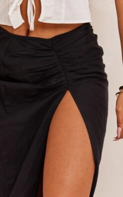 Jupe Longue Effet Lin Noire Froncée à Fente -Logic || Zero Soldes Magasin af6b9d45cd0324479906d96bdc3bac8b4bc56471 cnd1087 4