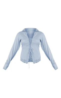 Chemise Lacée Bleu Gris à Ourlet En Dentelle -Logic || Zero Soldes Magasin b08a89b3f3e18afd20f48ae4e06a2f9c11c39025 cnd7936 5