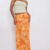 Logic Jupe Longue Plissée Imprimé Fleuri Flouté Orange -Logic || Zero Soldes Magasin b92de6f73ca1001b2a39c8c2a563eac2727cce27 cne8296 1