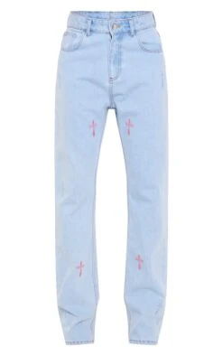 Jean Long Droit Bleu Clair à Imprimé Croix Pastel -Logic || Zero Soldes Magasin bc17e09156605c214ea20825c994974e92415a7a cnd4413 5